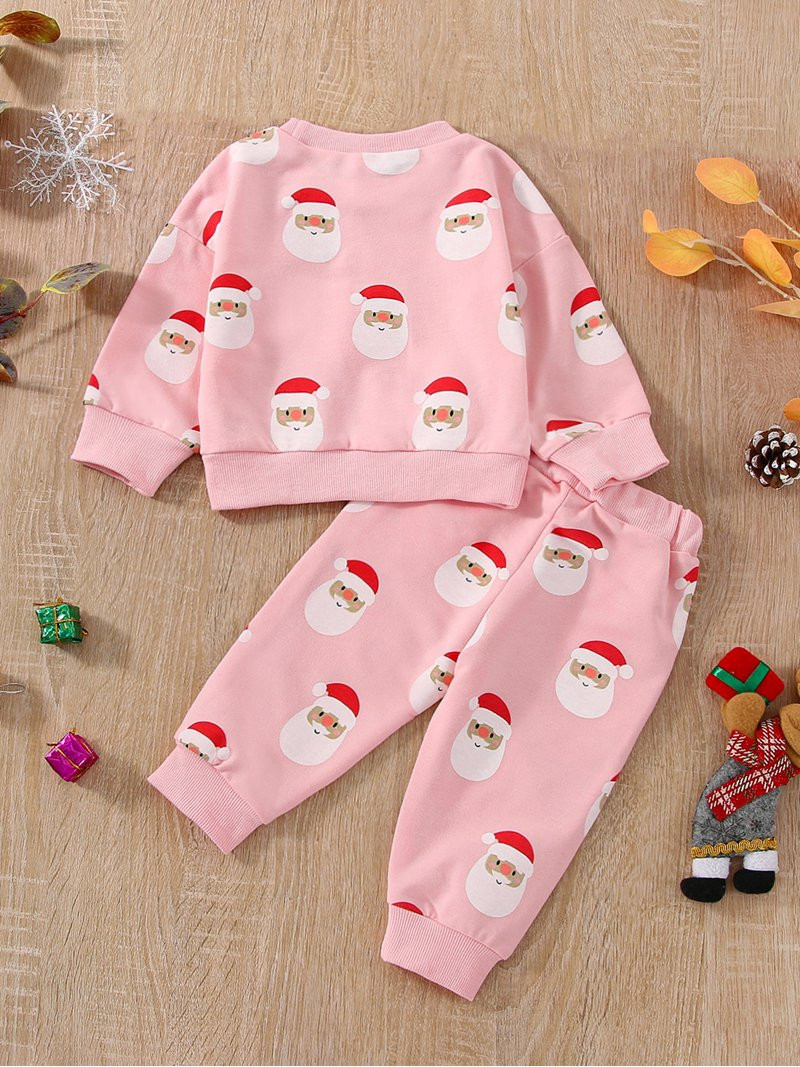 Bagilaanoe 2Pcs Newborn Baby Girl Boy Christmas Set Santa Claus Print Long Sleeve Sweatshirt Pull... | Walmart (US)