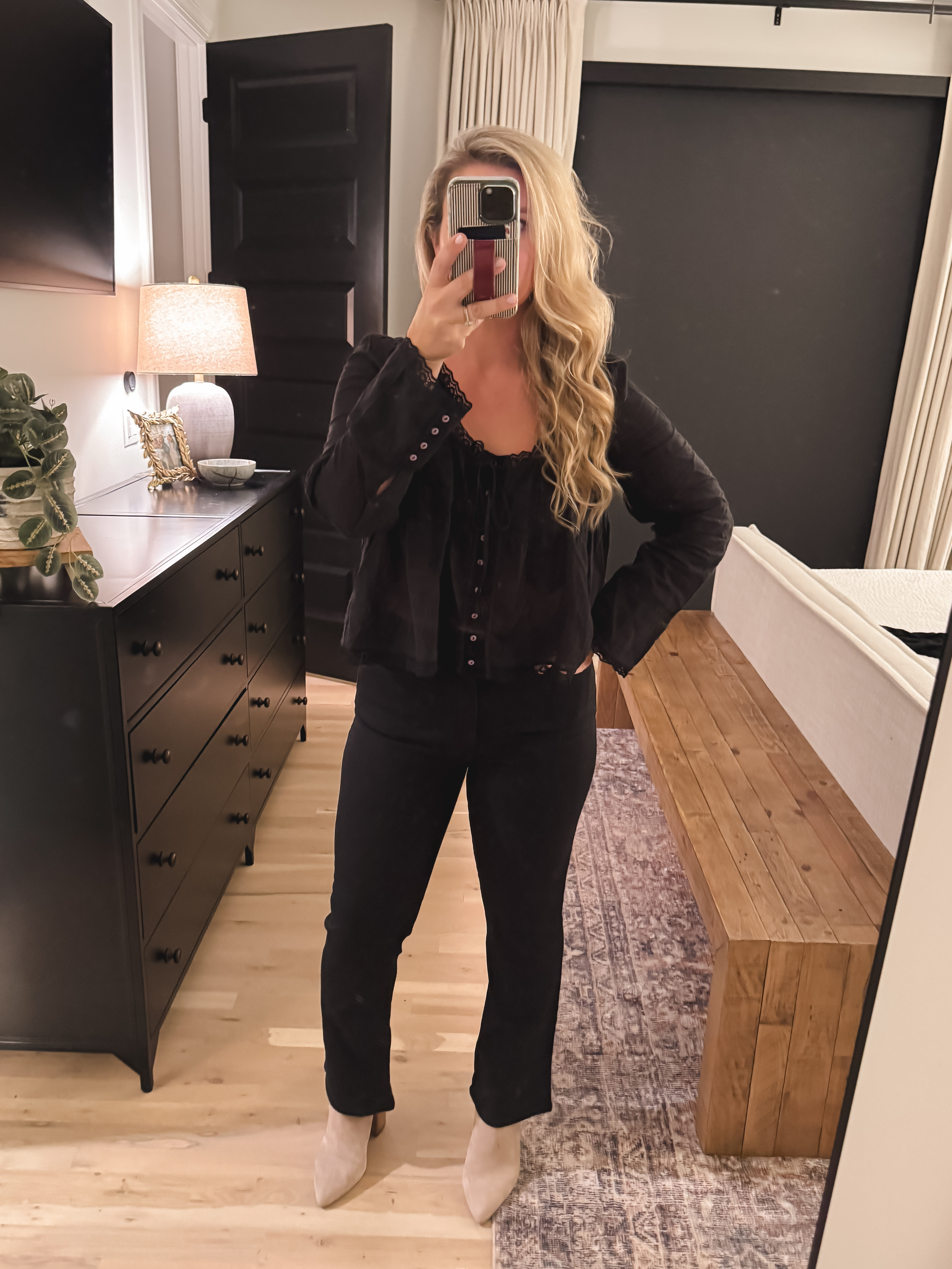 Long sleeve lace top with monochromatic look - wore this outfit to a Christmas party


#LTKSeasonal #LTKStyleTip