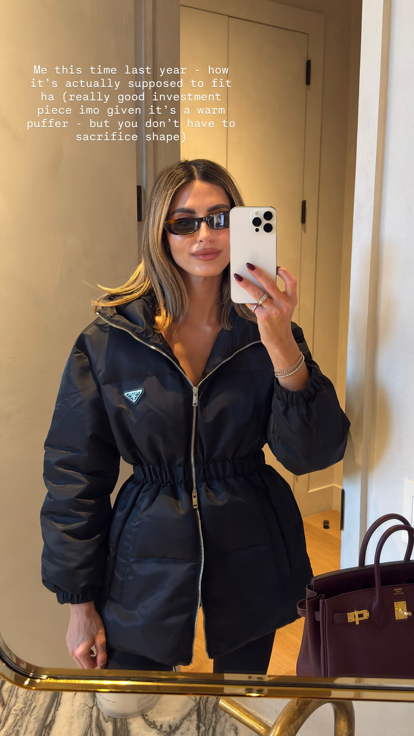 Me whenever it hits 60 degrees. I got this Prada cinched puffer last year! Linked a few similar, more affordable options. 

 #LTKSeasonal #LTKStyleTip