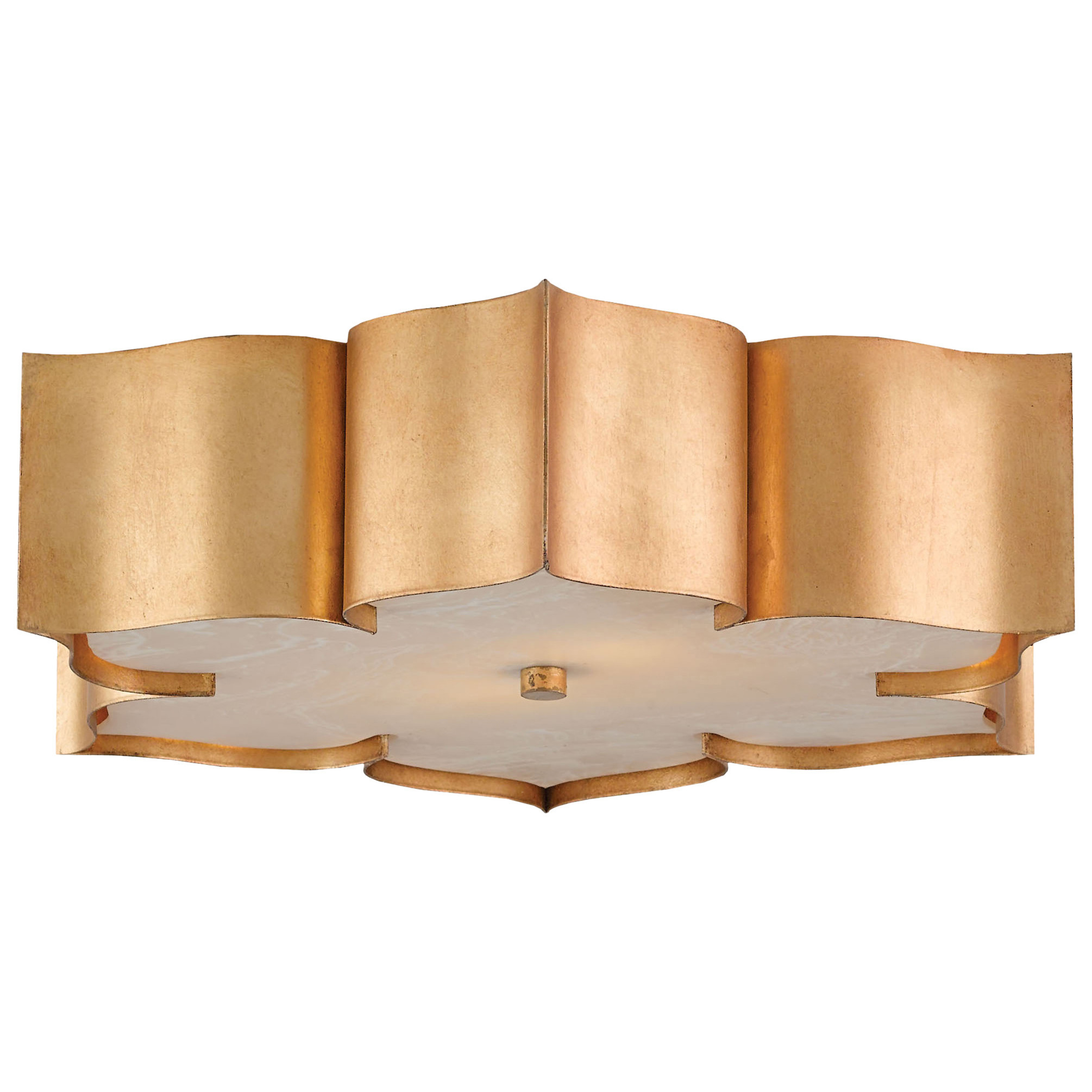 Jalbala Hollywood Antique Gold Lotus Flush Mount | Kathy Kuo Home