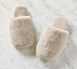 Double Sided Faux Fur Slippers | Pottery Barn (US)
