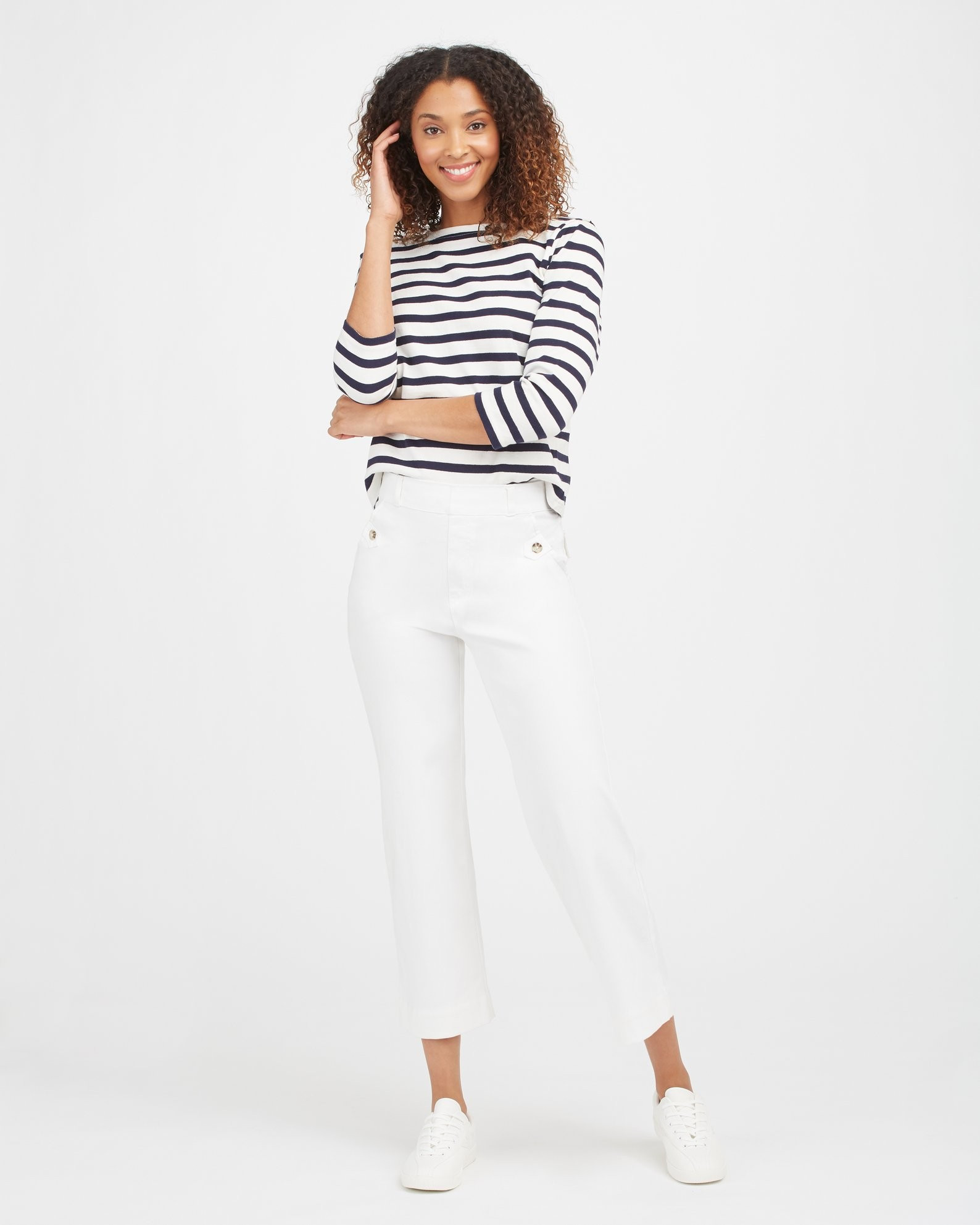 Stretch Twill Cropped Wide Leg Pant | Spanx
