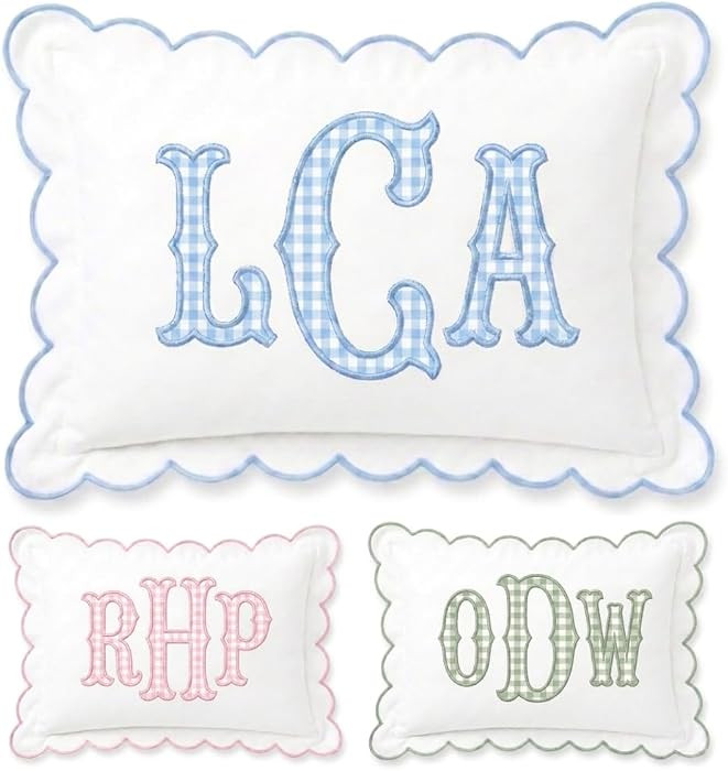 Monogram Pillow Cover, Custom Embroidered Pillow Covers, Personalized Initials Name Pillowcase, G... | Amazon (US)