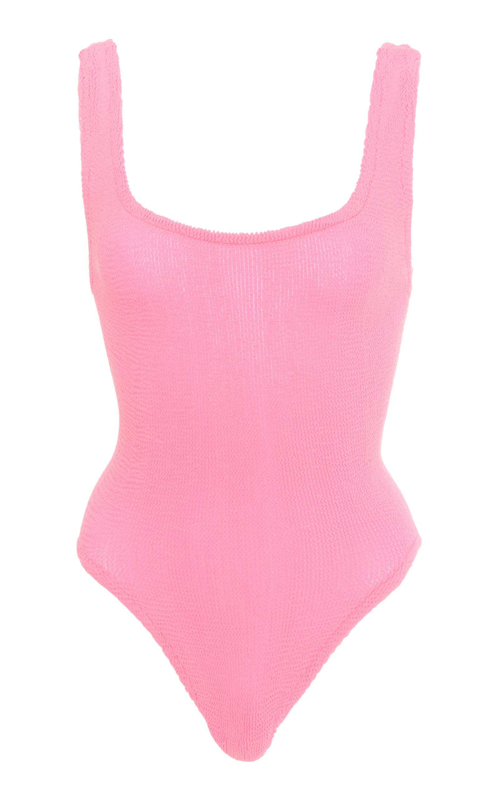 Square-Neck Seersucker One-Piece Swimsuit | Moda Operandi (Global)