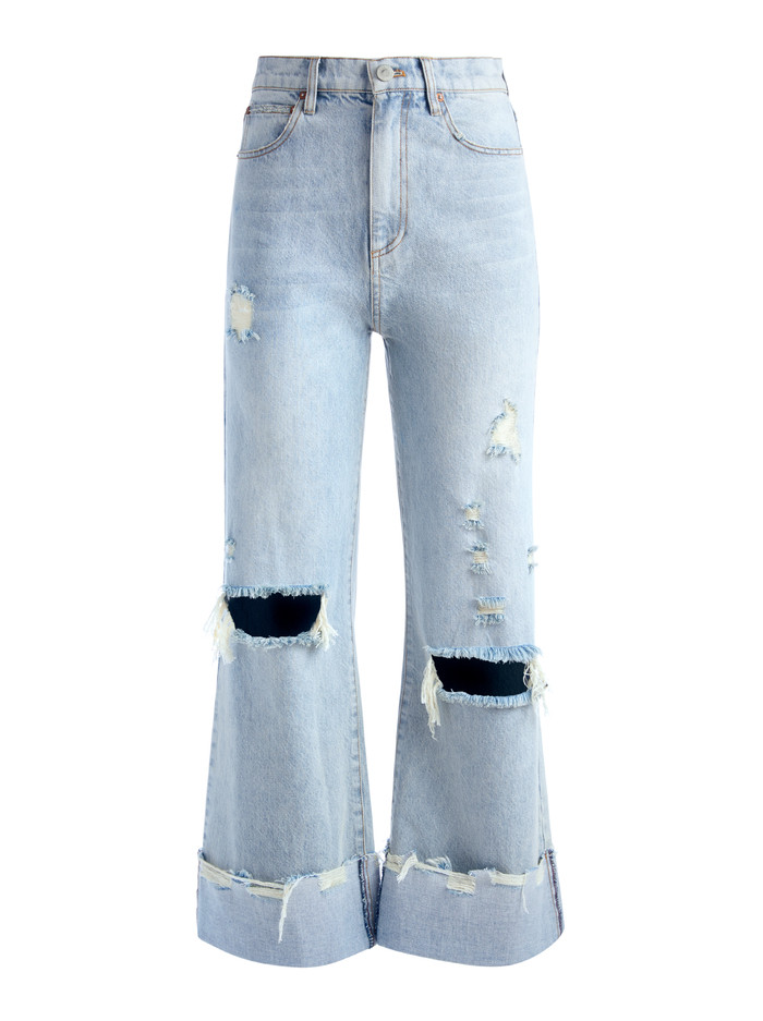 AMAZING HIGH RISE RAW HEM JEAN | Alice + Olivia
