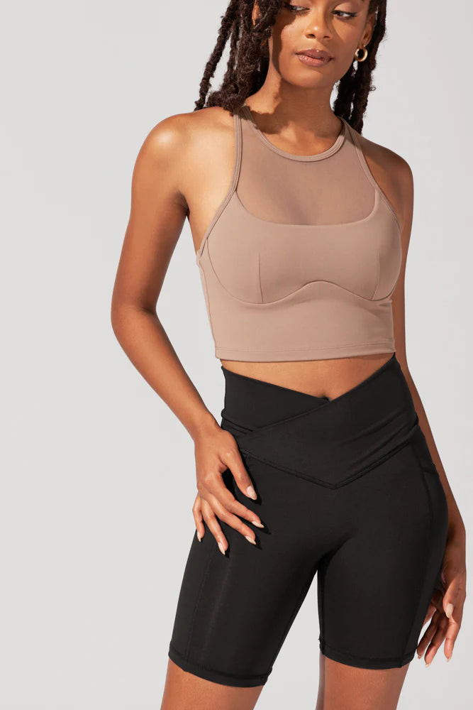 Crisscross Hourglass Biker Short with Pockets (Pet Hair Resistant) - B | POPFLEX