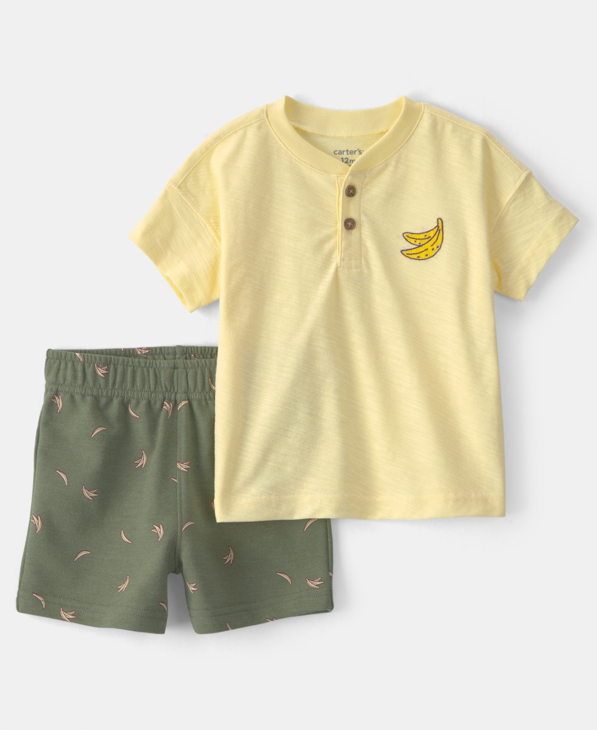 Carter's Baby Boys' Banana Top and Shorts, 2-Piece Set - Yellow/Green | Macy's