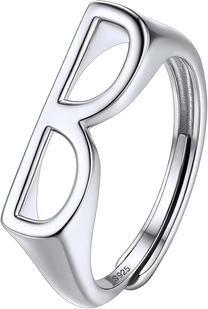 SILVERCUTE 925 Sterling Silver Initial Rings for Women,Adjustable Capital Letter Ring Hypoallerge... | Amazon (US)