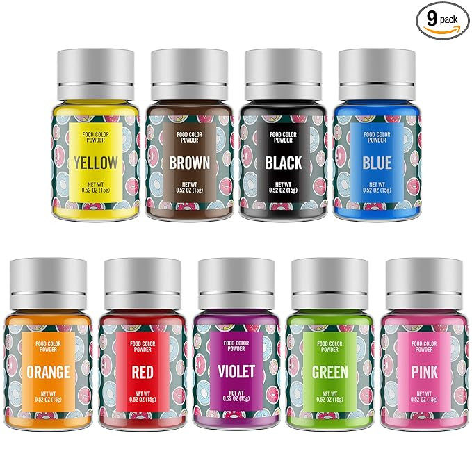 Powder Food Coloring 9 Colors Set - Jelife Powdered Food Dye Edible Cake Decorating Color Flavorl... | Amazon (US)