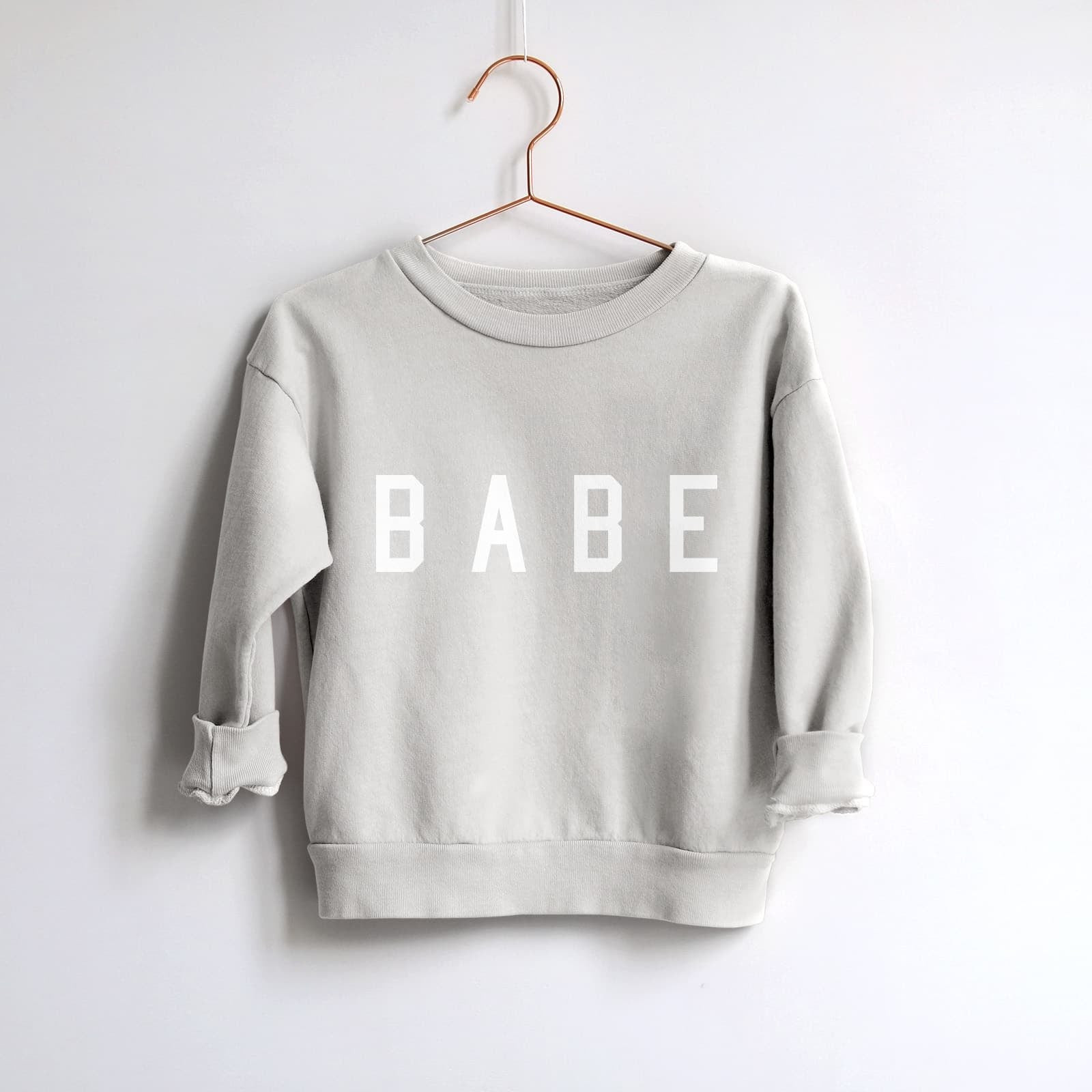Kids Light Grey "Babe™" Everyday Sweatshirt - Light Grey / 0-3M - Ford And Wyatt | Ford and Wyatt