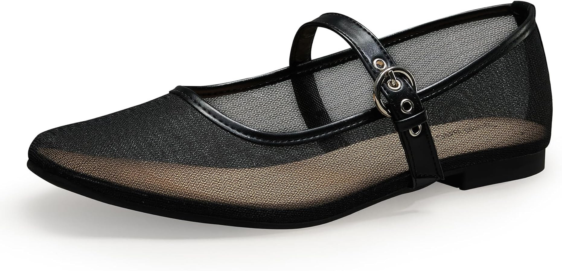 Leopard Flats for Women Mesh Ballet Flats Mary Jane Animal Print Shoes Slip On Casual Breathable ... | Amazon (US)