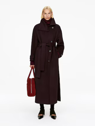 Wool-Blend Funnel-Neck Coat | Arket UK