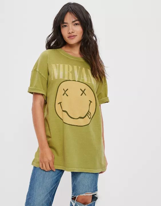 AE Oversized Nirvana Graphic Tee | American Eagle Outfitters (US & CA)