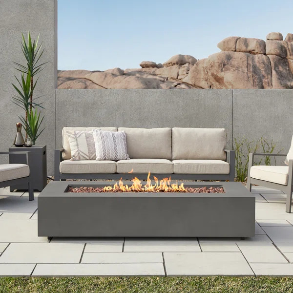 Aegean Propane or Natural Gas Outdoor Fire Pit Table | Wayfair North America