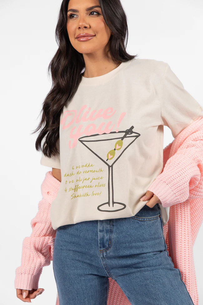 Olive You Ivory Comfort Color Graphic Tee | Pink Lily