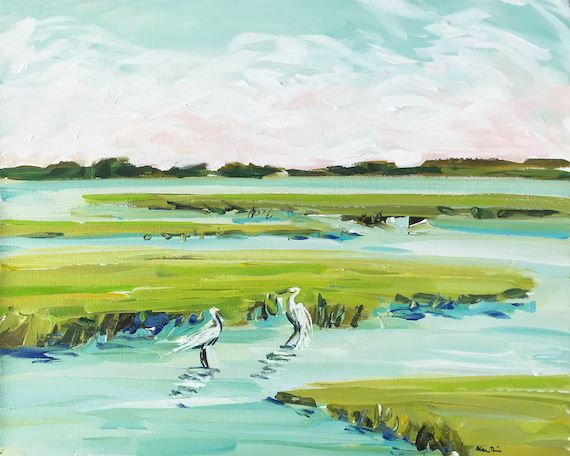 PRINT on Paper or Canvas marsh Egrets - Etsy | Etsy (US)