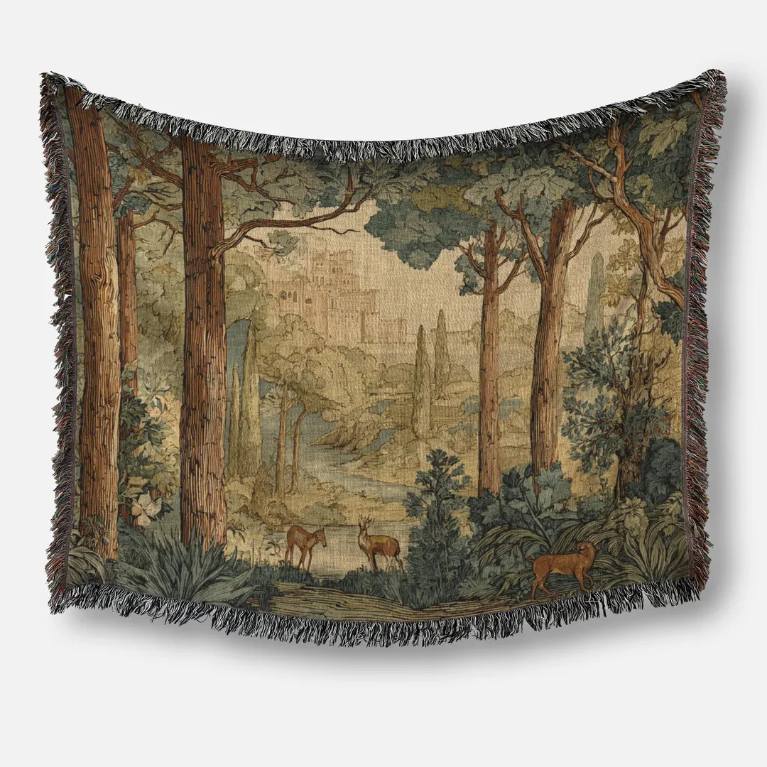 English Tapestry Wall Art - Vintage European Style Throw Blanket, English Country Garden Wall Han... | Etsy (US)