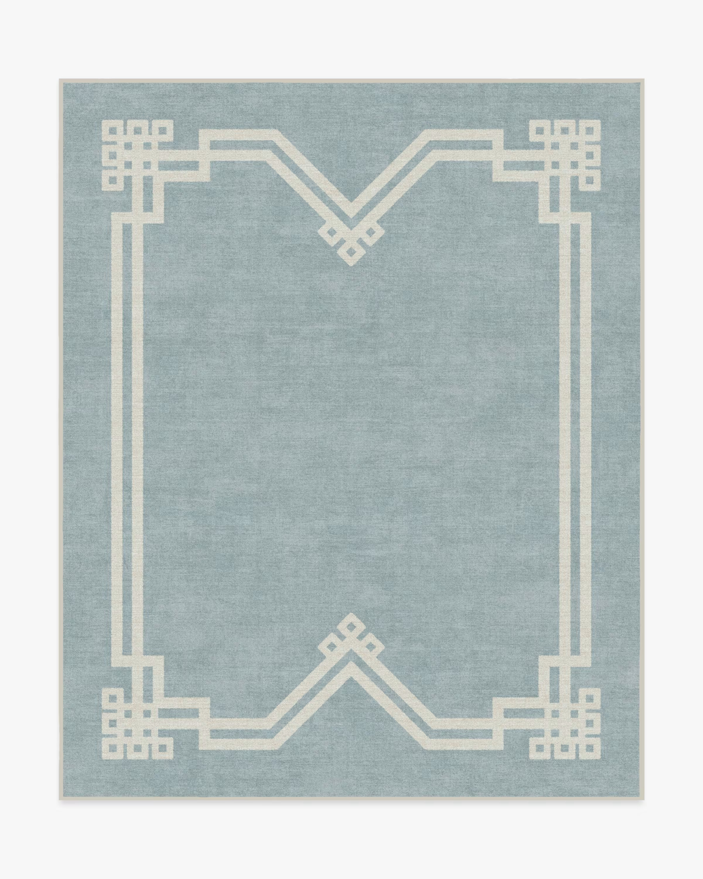 The Hiltons Chrysler Border Chambray Blue Rug | Ruggable