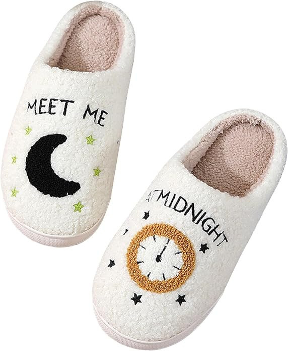 PATRICK Unisex Meet Me at Midnight Slippers Soft Fluffy Warm Home Slippers | Amazon (US)