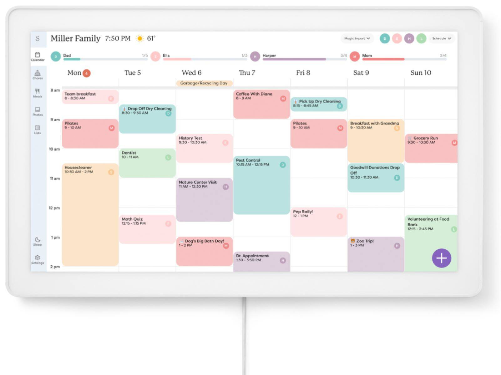 Skylight - Calendar Max: 27 inch Touchscreen Smart Calendar and Family Organizer - White | Best Buy U.S.