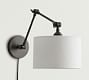 Linen Drum Shade Plug-In Articulating Sconce | Pottery Barn (US)