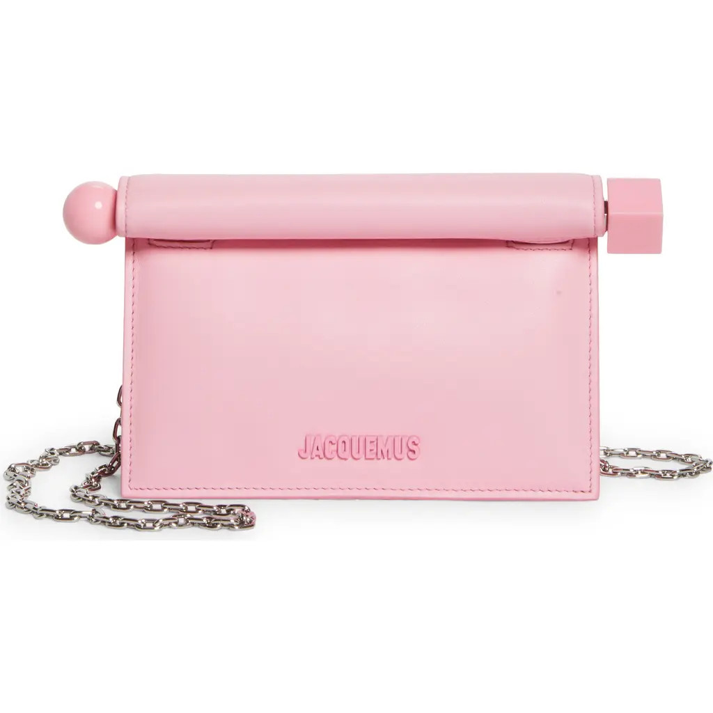 Jacquemus La Petite Pochette Rond Carré Clutch in Pink 430 at Nordstrom | Nordstrom