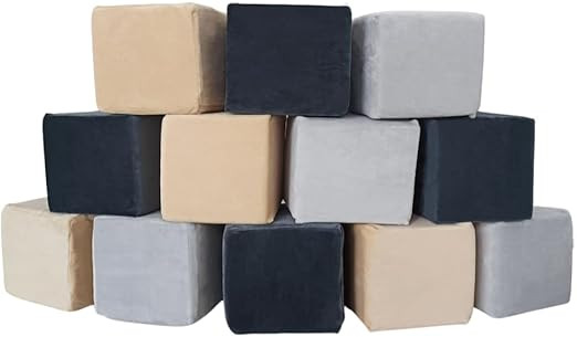 Wonder Space Plush Foam Blocks - Nursery Building & Stacking Toys for Toddlers Boys & Girls, Soft... | Amazon (US)