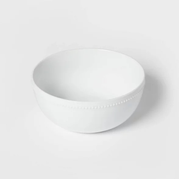 128oz Ceramic Beaded Serving Bowl White - Threshold™ | Target