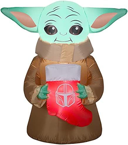 Holiday Gemmy 4.5' Christmas Inflatable Yoda The Child Holding A Christmas Stocking Indoor/Outdoo... | Amazon (US)