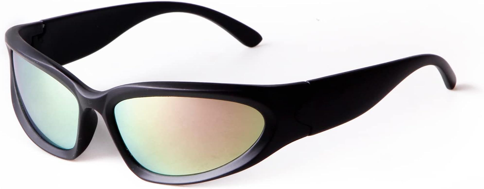 Laurinny Wrap Around Trendy Sunglasses for Men Women Dark Sunglasses Sport Silver Glasses | Amazon (US)