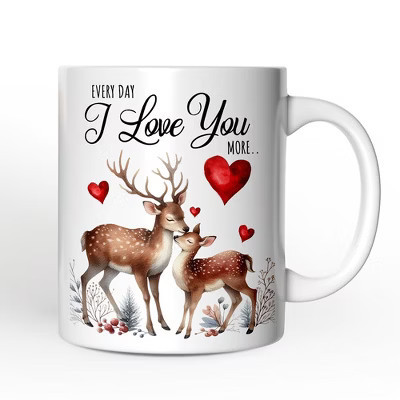 Valentine Deer Anniversary Personalized Mug for Couple, Together Keepsake Romantic Gift Non-Custom 12oz | Target