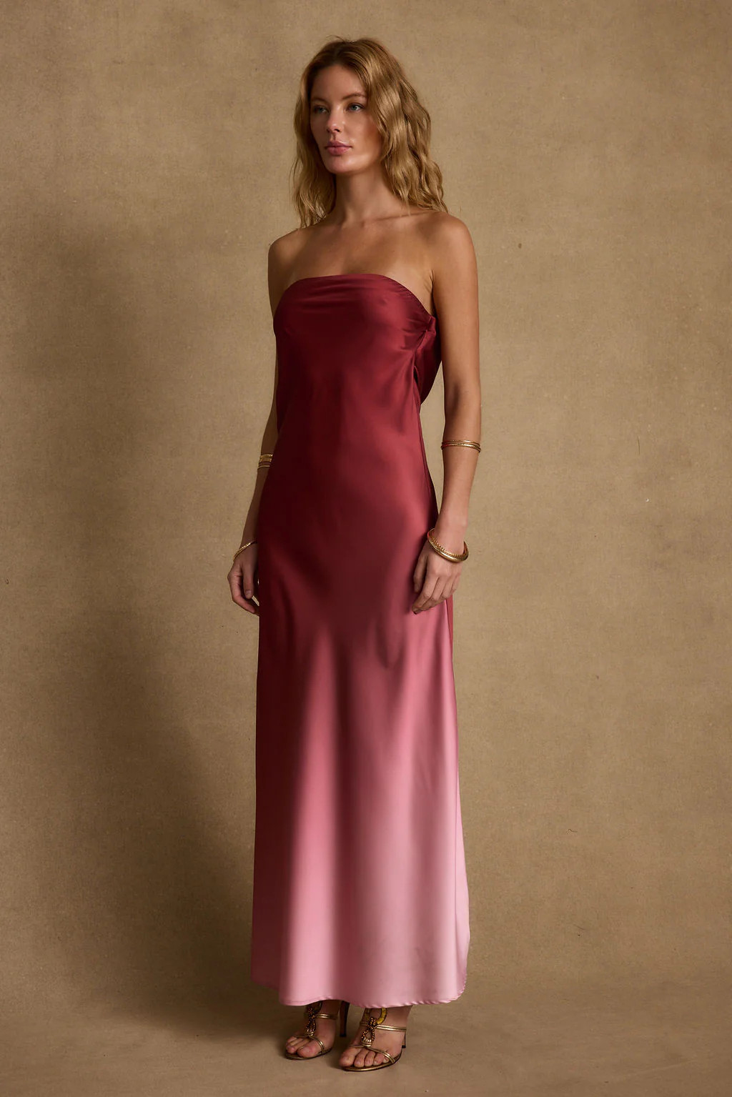 Natalia Strapless Mulberry Ombre Dress | 12th Tribe
