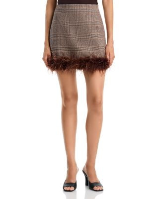Aqua Feather Trim Mini Skirt - Exclusive | Bloomingdale's (US)