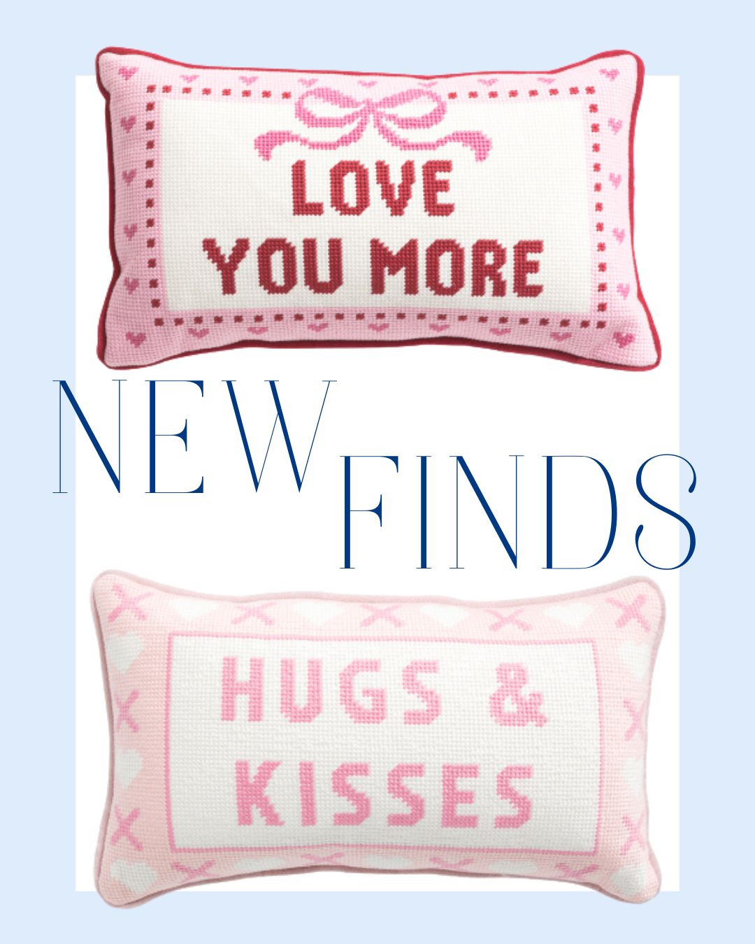 Sweet new Valentine-inspired finds for your home 💕 These adorable needlepoint pillows add the perfect pop of pink and make any space feel extra cozy

love pillows, pink decor, Valentine home accents, cute throw pillows, gift ideas 

 #LTKHome