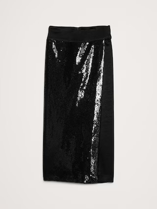 Ponte & Sequin Wrap Skirt | Banana Republic (US)