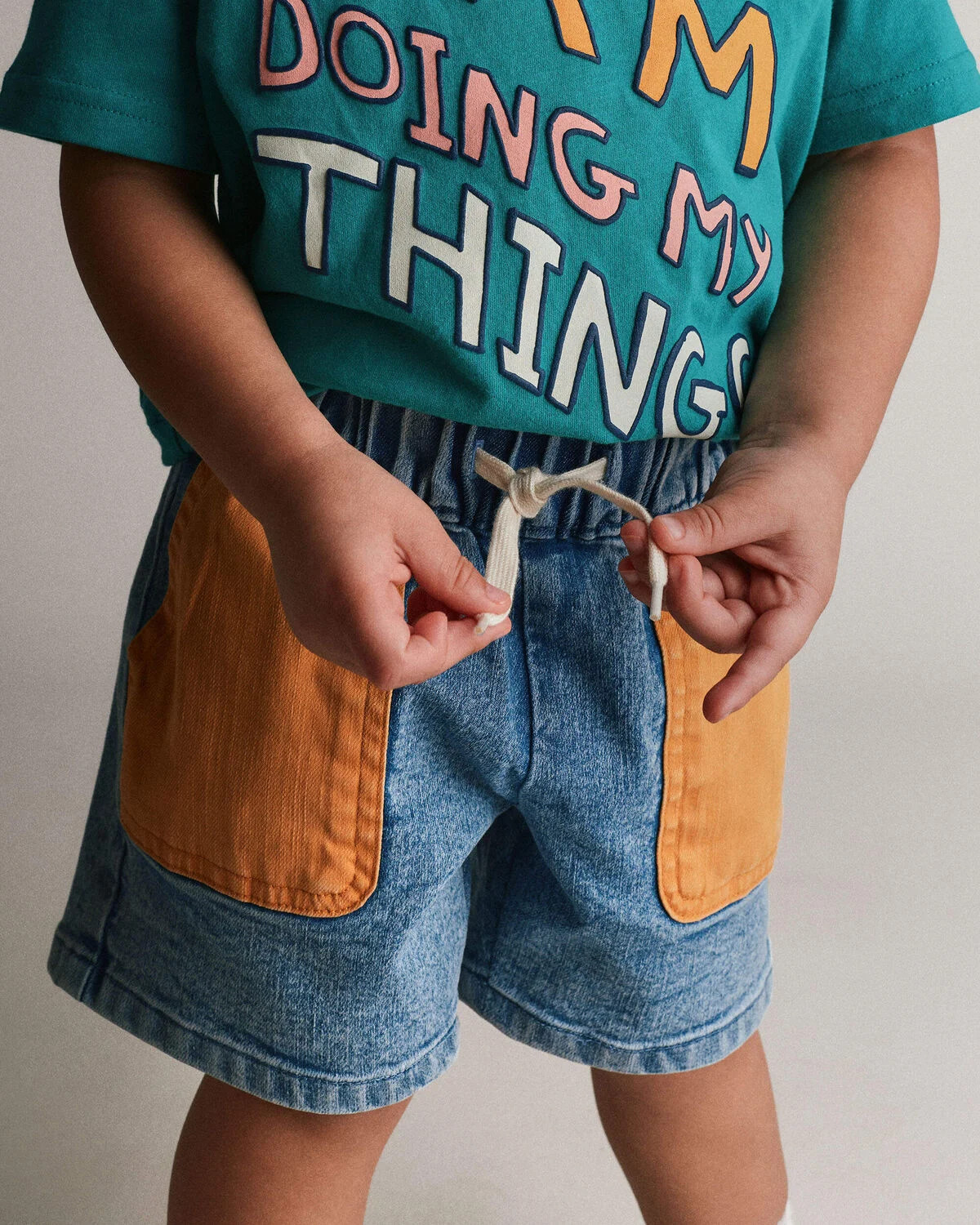 Toddler Colorblock Long-Line Shorts in Denim - Otter Avenue | Carter's | Carter's Inc