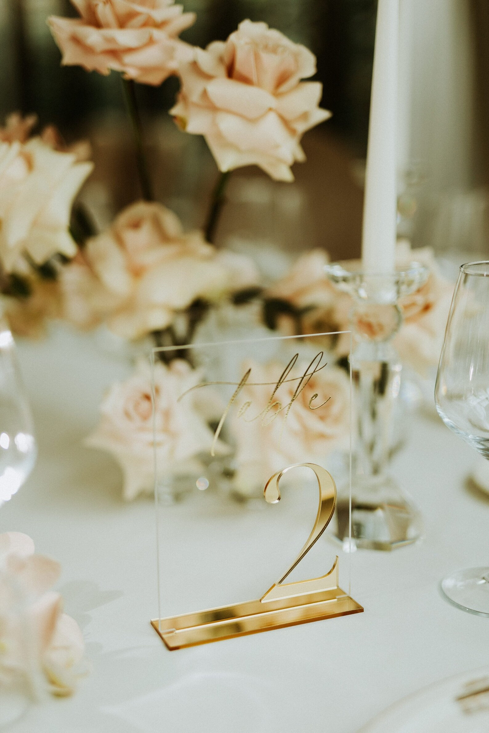 Wedding Table Numbers Clear and Gold Mirror Acrylic Signs Gold Wedding Table Signs Wedding Table ... | Etsy (US)