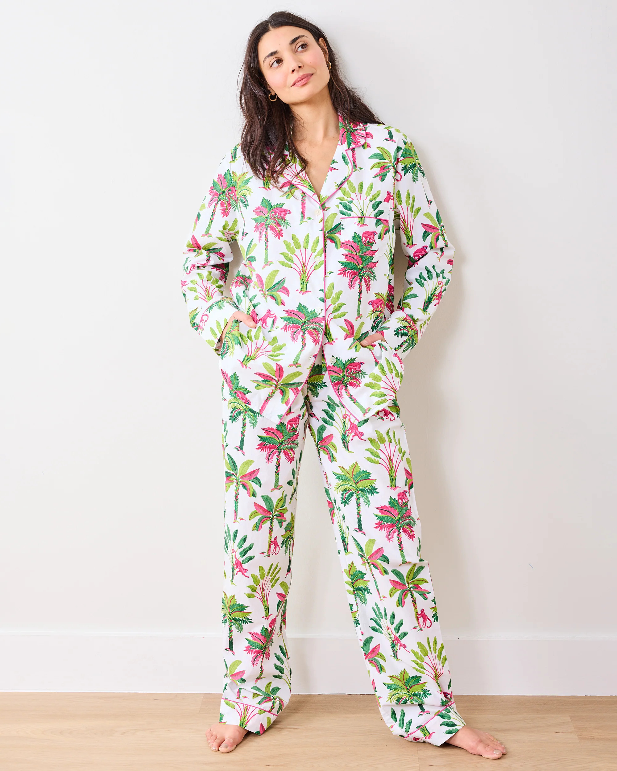 Printfresh | Royal Palms Long Sleeve Tropical Pajama Set | Printfresh