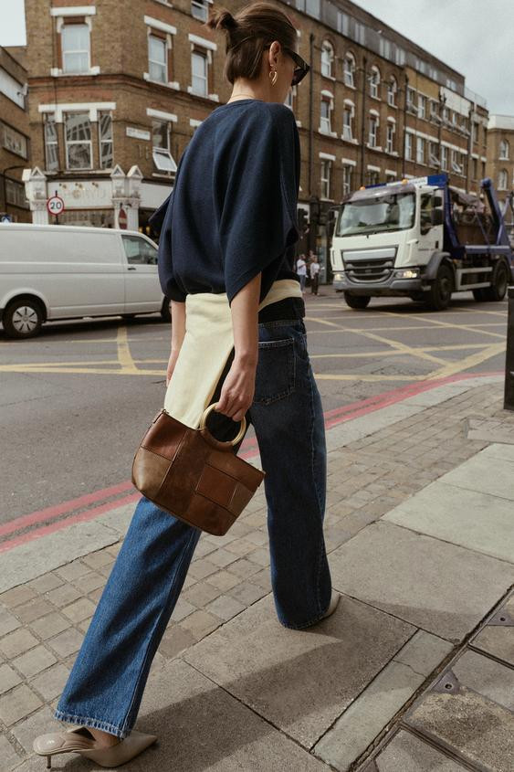 PATCHWORK RIGID HANDLE MINI BUCKET BAG | Zara US