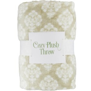 Highline Cozy Plush Throw Blanket, Green Floral, 50 x 60 in | CVS Health