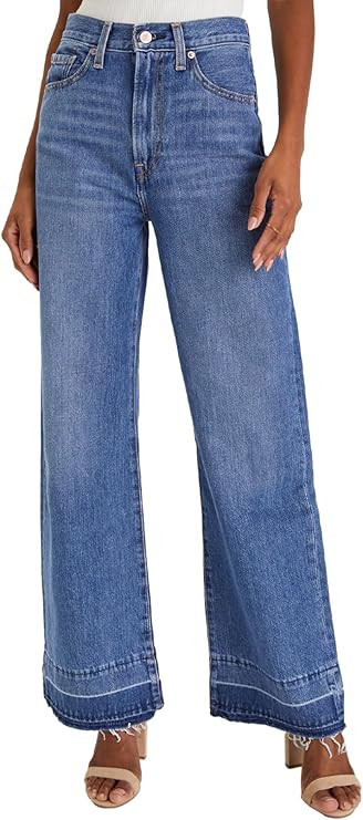 Astylish Women's High Waisted Wide Leg Jeans Trendy Straight Leg Jeans Zimbaplatinum Denim Pants | Amazon (US)