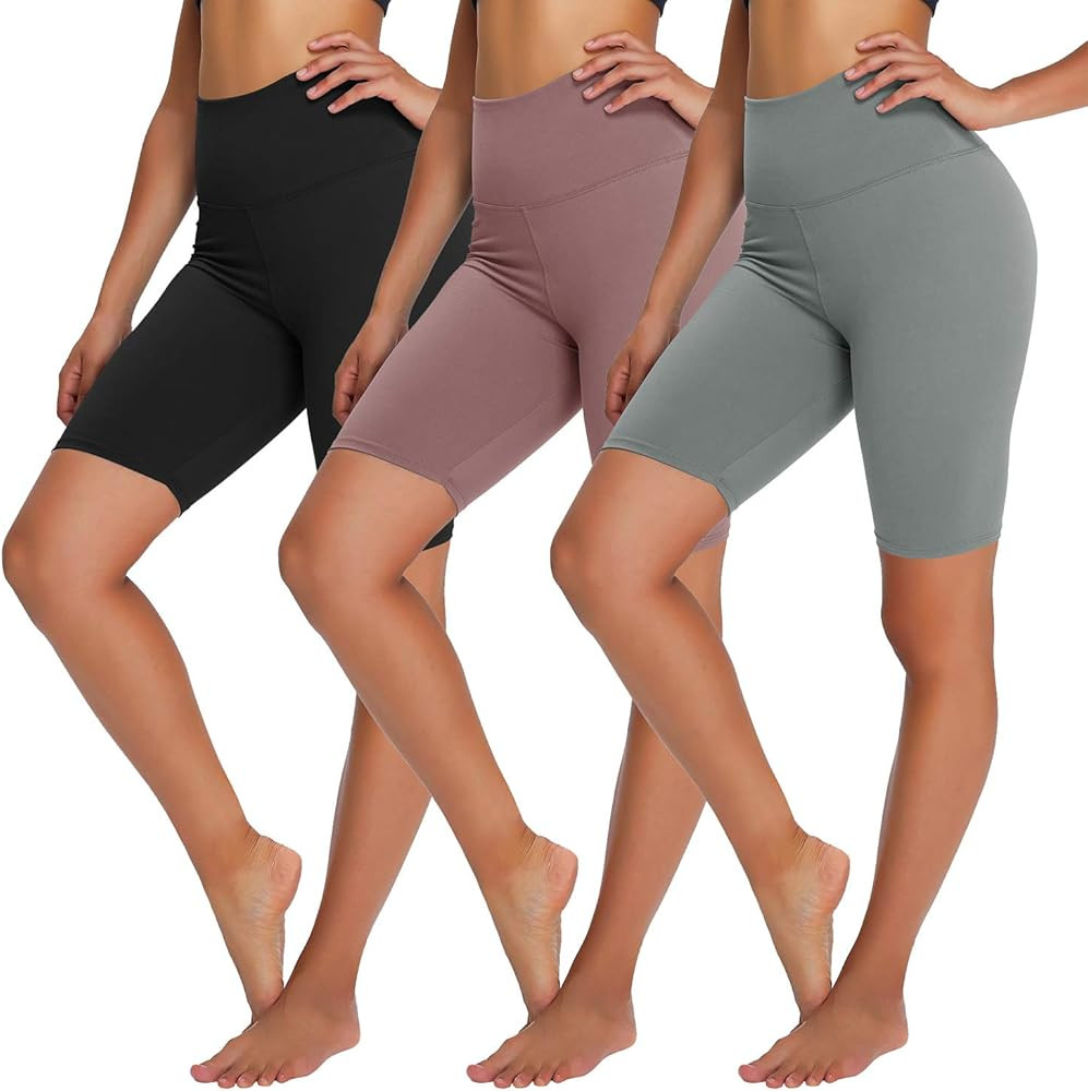 YOLIX 3 Pack Buttery Soft Biker Shorts for Women – 8" High Waisted Yoga Workout Athletic Sports... | Amazon (US)