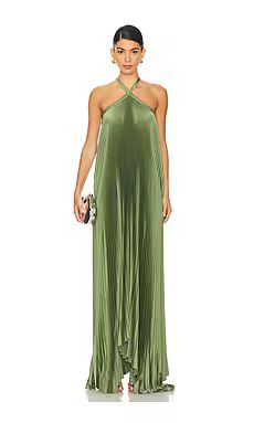 L'IDEE Deesse Gown in Moss from Revolve.com | Revolve Clothing (Global)