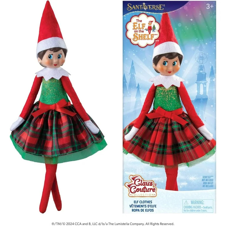 The Elf on the Shelf Claus Couture Gifts and Glamour Party Dress for Your Scout Elf - Includes Ti... | Walmart (US)