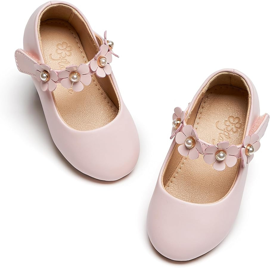 Flaryzone Toddler/Little Girls' Ballerina Flat Mary Jane Princess Dress Shoes - Wedding School Pa... | Amazon (US)