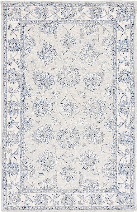 SAFAVIEH Micro-Loop Collection 5' x 8' Light Blue/Ivory MLP536L Handmade Premium Wool Area Rug | Amazon (US)