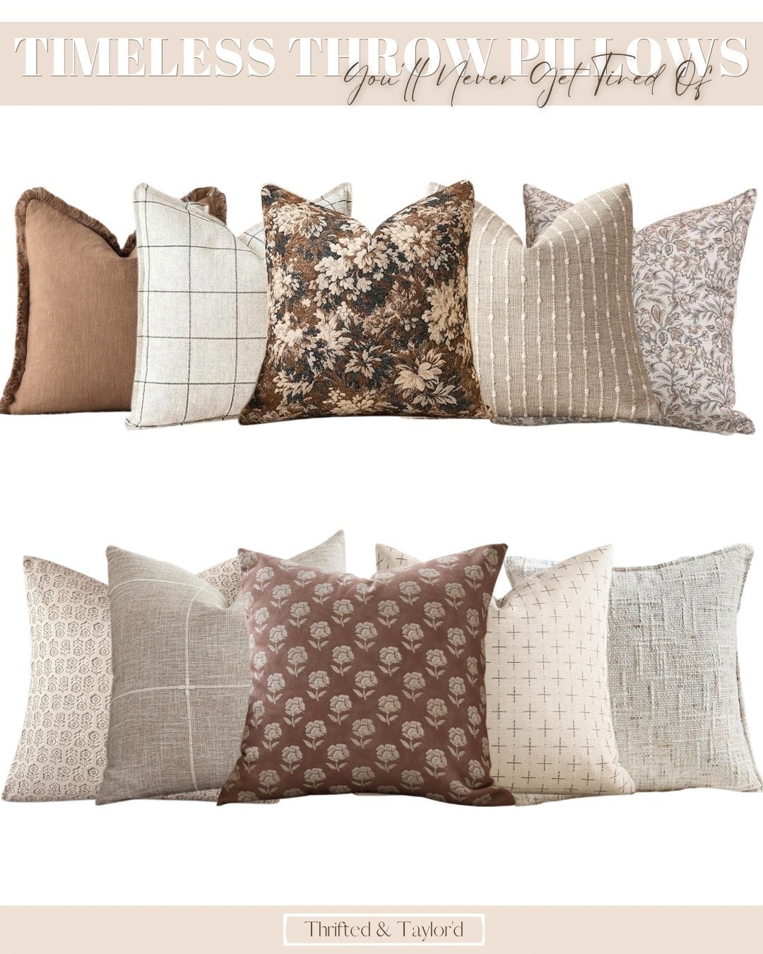 Throw pillows are one of the easiest ways to refresh a room—but only if you choose ones you won’t tire of six months from now. This edit focuses on timeless patterns, warm neutral tones, and subtle texture that layers beautifully year after year. These are the kinds of pillows that work across seasons, move easily from sofa to bed, and make a space feel thoughtfully finished instead of overstyled. Shop all the pillows below to create a cozy, collected look that lasts. 

#LTKHome