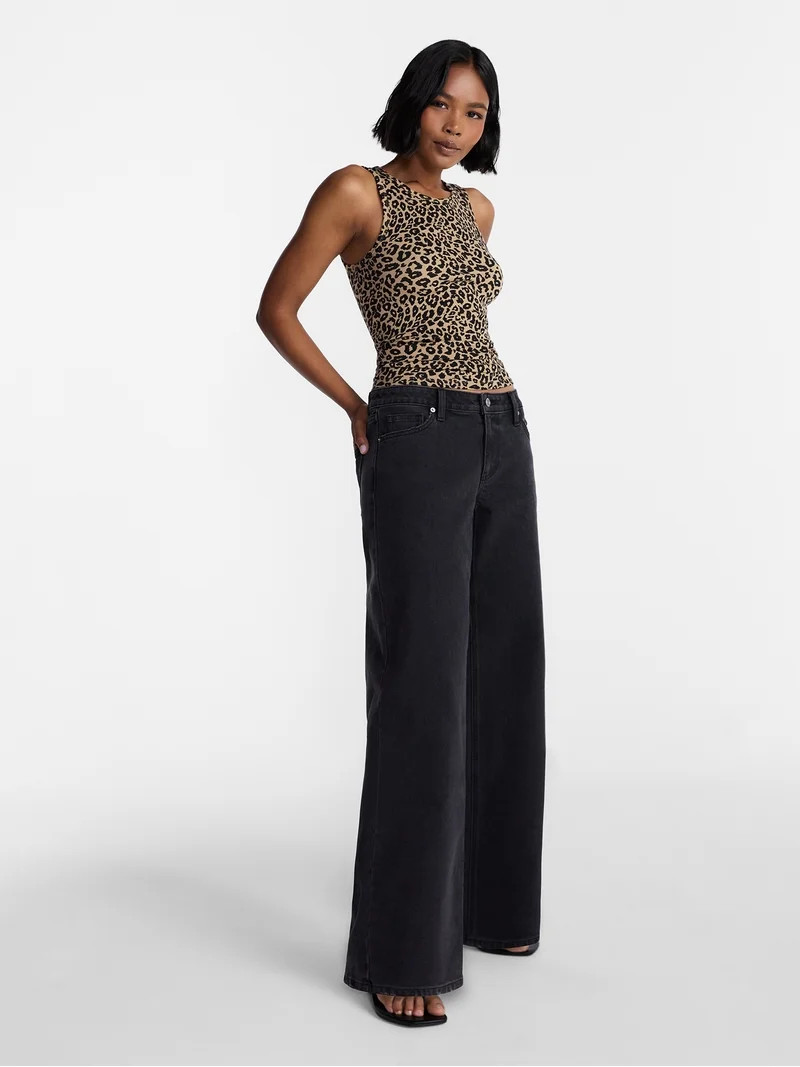 No Boundaries Ribbed High Neck Tank Top, Women's XXS-XXL | Walmart (US)