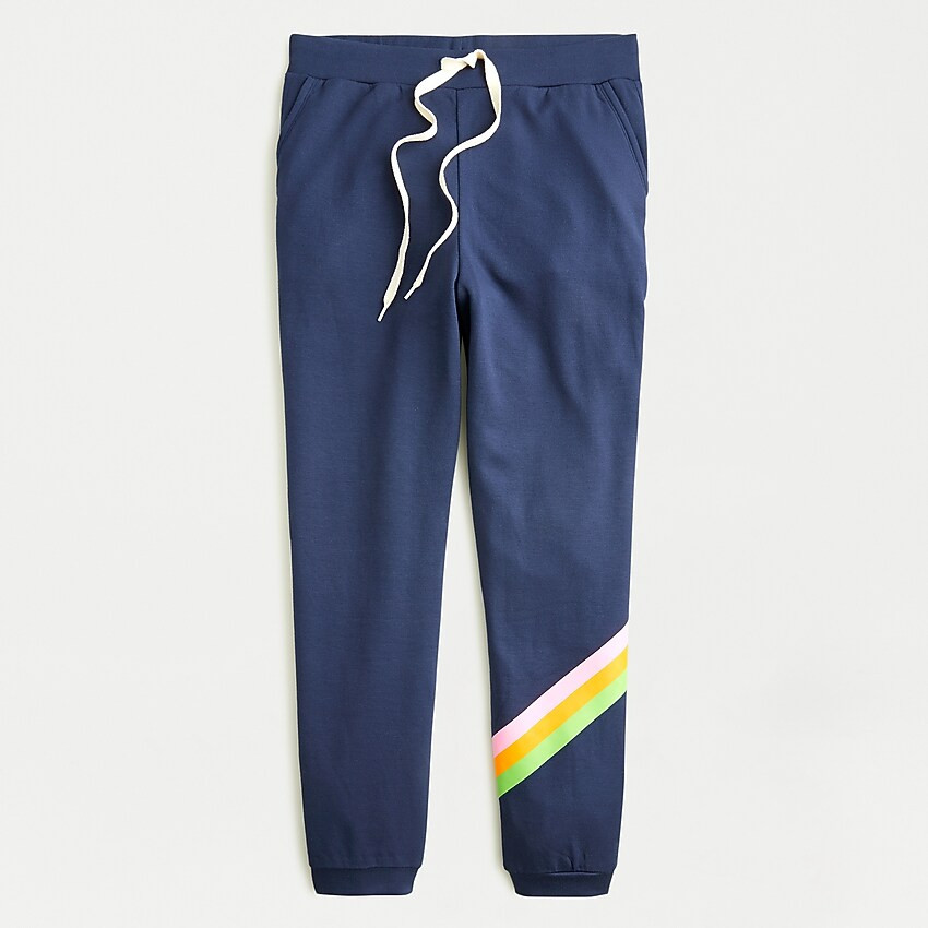 Relaxed jogger pant in Cloud fleece with stripe | J. Crew US