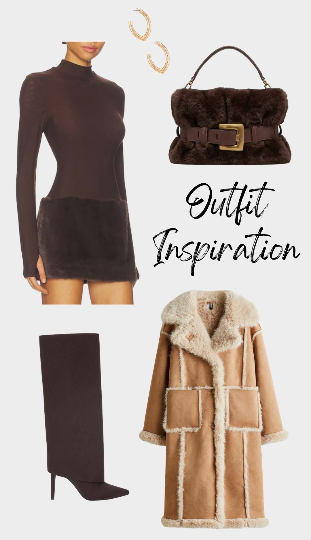 Purse is from Sierra Darien

Fur dress, fur purse, faux fur coat, fur coat, camel coat, brown boots, brown heeled boots, brown purse, brown mini dress, brown dress, winter outfit, winter outfit inspiration, winter ootd, winter fashion, gold earrings, gold hoops

#LTKootd #LTKBeauty #LTKSeasonal